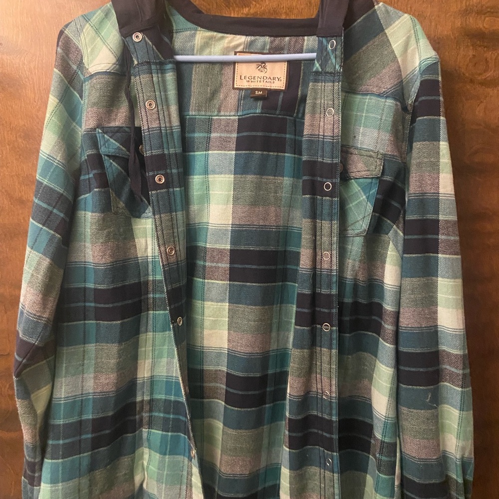 Legendary Whitetails Teal and Navy Plaid Shirt
